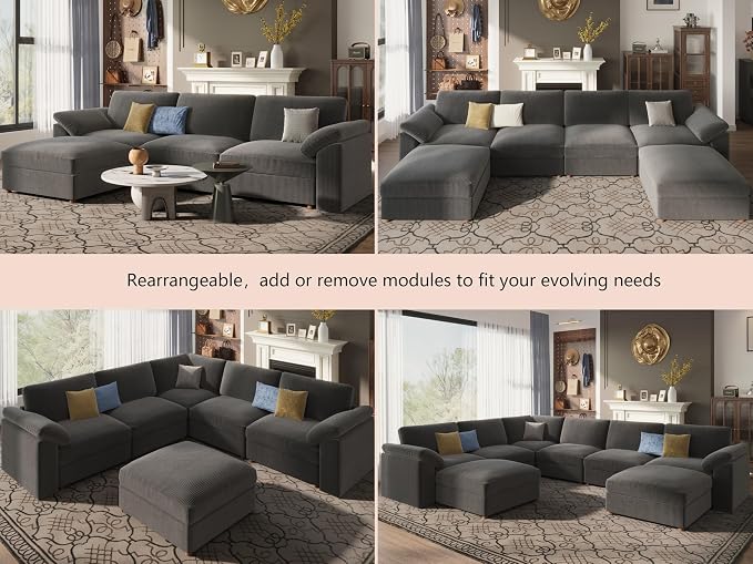 EASE MOOSE Sectional Modular Sofa, Comfty 3 Seat Cloud Couch, FSC Certified - Image 5