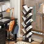 SHEEPAM 10 Tier Tree Book Shelf, Floor Standing Wood Bookshelf - Image 2