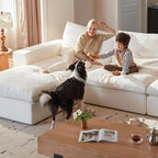 Cloud Couch Sectional 113.8'' Oversized Modular Deep Seat Sofa Bed Comfy White - Image 5