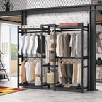 Homykic Bamboo Closet System Clothes Rack, Large Freestanding Garment Rack - Image 2