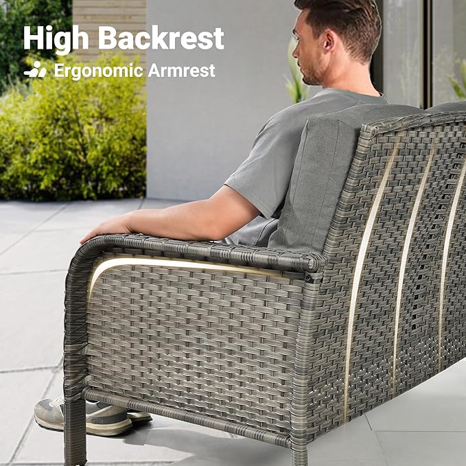 ovios 4-Piece Patio Furniture Set, Outdoor Wicker Sofa - Image 2