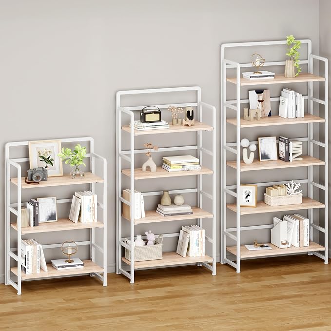 No Assembly Folding Bookshelf, 4 Tiers Collapsible Book Shelf - Image 5