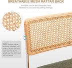 Zesthouse Natural Rattan Dining Chairs Set of 2, Mid Century Modern Dining - Image 4