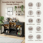 Wine Bar Cabinet with LED Light, Modern Liquor Cabinet Coffee Bar Cabinet - Image 7