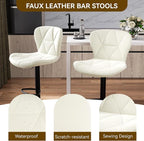 Nalupatio Modern Bar Stools Set of 2, Adjustable Faux Leather Upholstered - Image 3