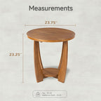 Round Farmhouse End Table for Small Spaces, French Country Accent Side Table - Image 2