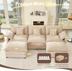 GOSUHI 108" U Shaped Couch, Modular Sectional Sofa, 3-Seater Comfy Cloud Couch - Image 3