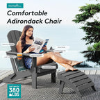 SERWALL Foldable Adirondack Chair, HDPE Adirondack Chair - Image 6