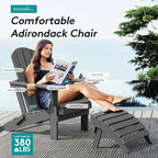 SERWALL Foldable Adirondack Chair Set of 2, HDPE Adirondack Chair - Image 6