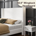 HOWE Queen Size Bed Frame with 50.8" Tall Wingback Headboard, Modern Corduroy - Image 5