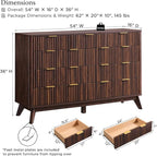 T4TREAM Fluted 9 Drawers Dresser, Curved Profile Design, Dresser TV Stand - Image 2
