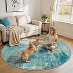 RELEANY Washable Area Rugs 6ft Non-Slip Modern Abstract Soft - Image 2