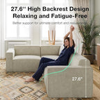 Novilla 151.2" Modular Sectional Sofa, No Assembly Cloud Sectional Couch - Image 5