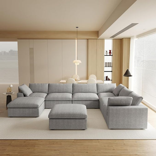 160" Cloud Sectional Couch, Overzised Down Filled Couch, 8 Seater Convertible by JACH