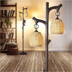 Scenekoy 68" High Farmhouse Rustic Country Cottage Floor Lamp Tree Trunk Faux by SCENEKOY
