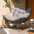 Grand patio Outdoor Rocking Chair, Oversized Papasan Rocking Chair by GrandPatio