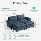LINSY HOME 90" Modular Cloud Love Seat Sofa, Corduroy Soft Sectional Couch - Image 2