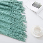 BOURINA Dark Cyan Throw Blanket 50x60 Inches Throw Textured Solid Soft Sofa - Image 3