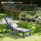LUE BONA Chaise Lounge Chair Outdoor Set of 4, HDPS and HDPE Wicker Material - Image 5