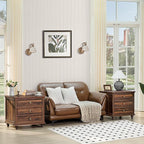 Joaxswe 24" Wide Farmhouse Night Stand Set of 2, Large End Table - Image 2