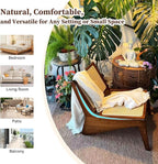 Furlide Mid-Century Accent Chair, Rattan Lounge Chair - Image 6