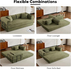 ZEIINPA Convertible Folding Couch Bed, Comfy Corduroy Sleeper Floor Sofa Bed - Image 7