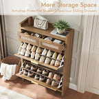 HOKYHOKY Rattan Shoe Storage Cabinet - Image 4