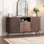 Jiansu furni, Walnut Mid-Century Modern Coffee Bar Station - Image 6