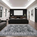 Area Rugs for Living Room, 6x9 Washable Area Rug for Bedroom, Retro Floral - Image 7