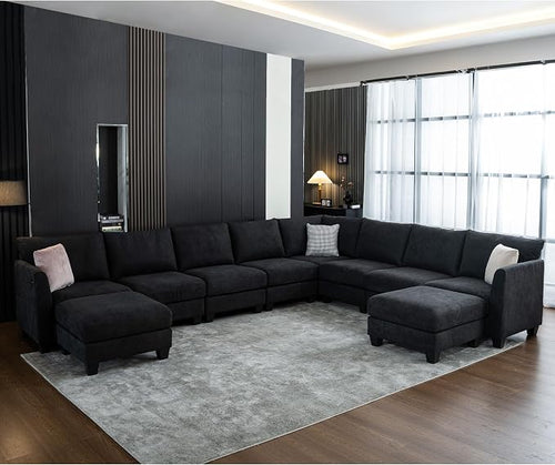 150.4" Large Sectional Couches for Living Room, 8 Seater L Shaped Modular by ZXDesign