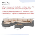 Shintenchi 7 Pieces Outdoor Patio Furniture Sets, Patio Sectional Sofa Couch - Image 2