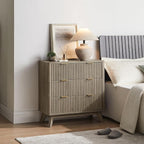 T4TREAM Fluted 3 Drawers Nightstand Set of 2, Oversized Extra Large Modern Side - Image 2