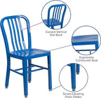 Flash Furniture Gael Commercial Grade 2 Pack Blue Metal Indoor-Outdoor Chair - Image 6