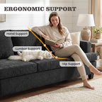 Apicizon 3-Seater Sofa & 3-Seater Sofa, 2 Piece Set Comfy Couch - Image 5