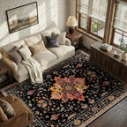 RELEANY Area Rugs 5'x7' Washable Non-Slip, Floral Vintage Distress Print - Image 2