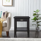 Leick Home Laurent End Table, Solid Wood, 1 Drawer, Bottom Display Shelf - Image 2