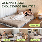 ZonLi Japanese Floor Futon Mattress Queen Size 80"x 60", 100% Cotton Cover - Image 4