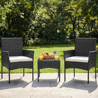 DUMOS 3-Piece Patio Furniture Set, All-Weather Outdoor Wicker Chairs - Image 3