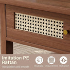 LVB Rattan Coffee Table, Boho Wood Living Room Table - Image 4