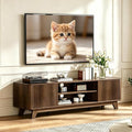VINGLI 58.6" TV Stand up for 70 Inch TV, Mid Century Entertainment Center by VINGLI