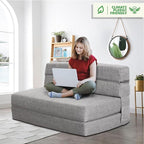 ANONER 60" Folding Sleeper Chair Sofa Bed Lazy Couch - Image 4