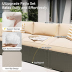 Aoxun Patio Furniture Set with Umbrella, 8 Piece Outdoor Sectional Sofas - Image 4