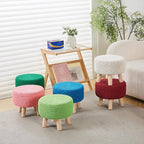 Wimarsbon Pouf Ottoman, 100% Cotton Knitted Boho Footstool, Round Footrest - Image 7