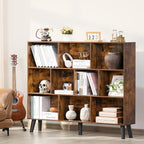 LEYAOYAO 10 Cube Bookshelf, 3 Tier Vintage 55.12" Wide Bookcase - Image 5