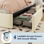Allewie Queen Size Storage Bed Frame, Vertical Channel Tufted Adjustable - Image 5