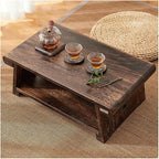 Japanese Floor Table, Japanese Coffee Table, Retro Japanese Wooden End Table by Unknown