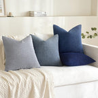 MIULEE Blue Decorative Pillow Covers 18x18 Inch Set of 4 Boho Western Farmhouse - Image 2