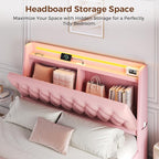 Queen LED Velvet Bed Frame - Image 4