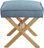 Amazon Brand – Rivet Mid-Century Modern X Stool Ottoman Chair, Indigo - Image 4