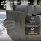 Aoxun Patio Furniture Set with Umbrella, 8 Piece Outdoor Sectional Sofas - Image 6